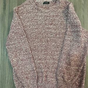Zara Men's Textured Burgundy Crewneck Sweater